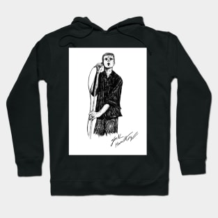 I Curtis  Original Ink Drawing Print Hoodie